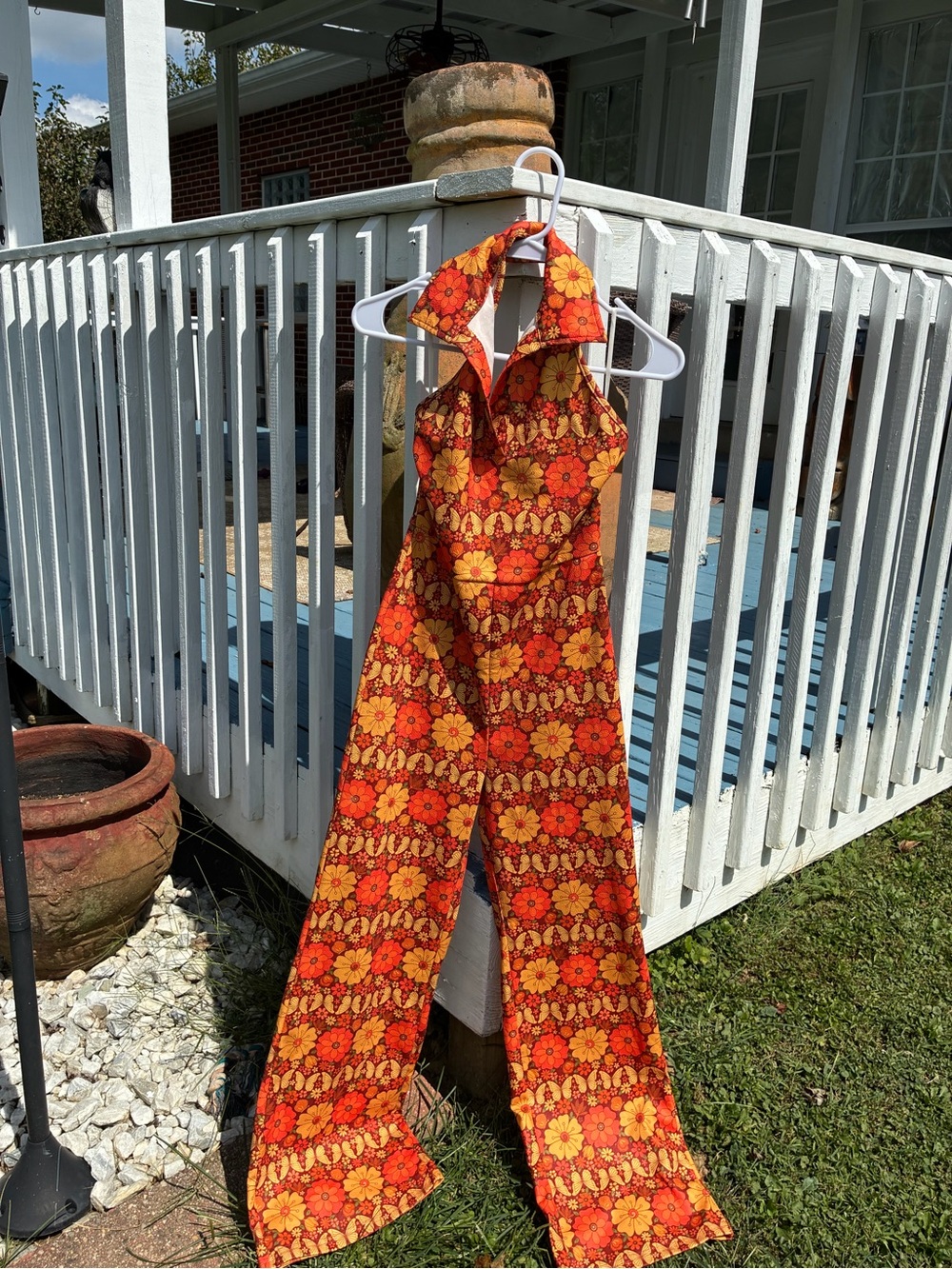Retro Style Butterfly and Floral Jumpsuit